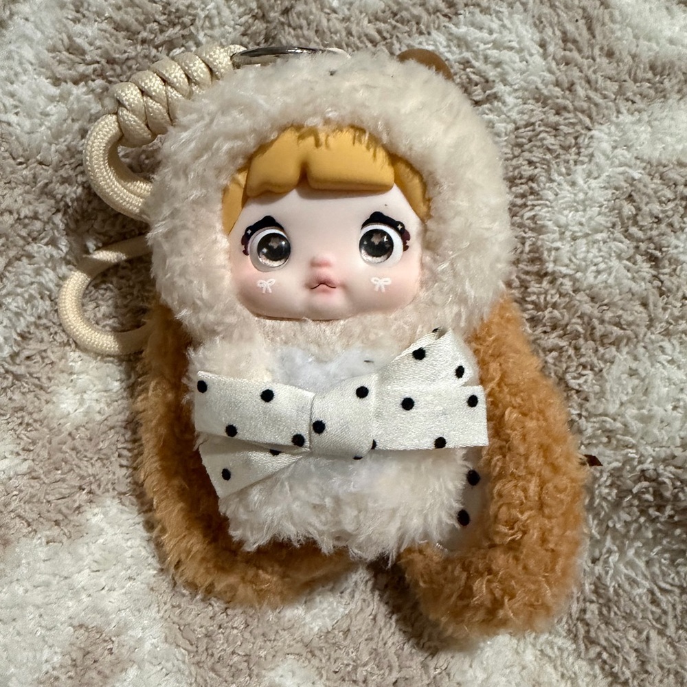 Nommi Sweetheart Bunny Coco Caramel Plush Doll Keychain